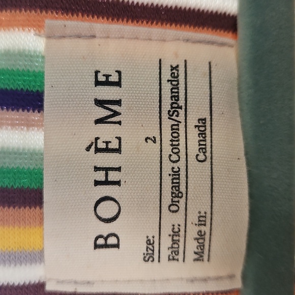 Boheme Goods Striped Terry Tie Top - Picture 2 of 2